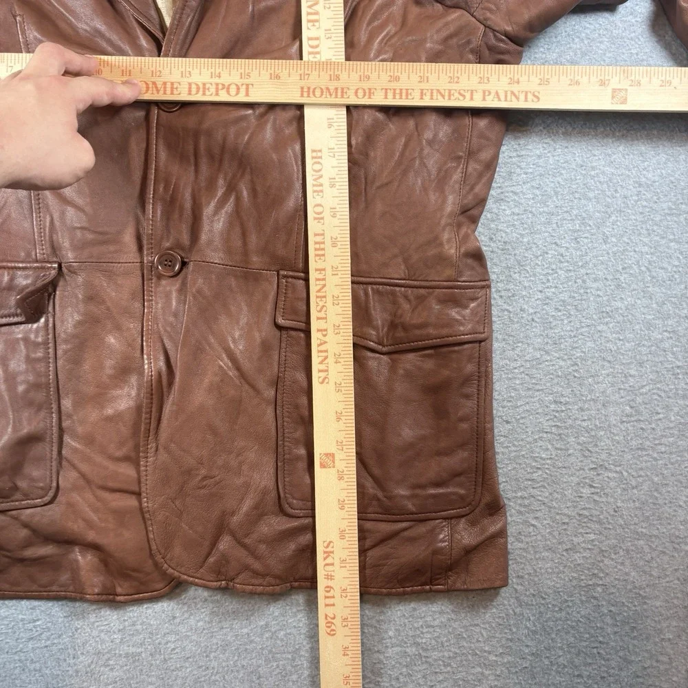 Vintage 90s Wilsons Leather Blazer Jacket Mens XXL Brown 2 Button Car Coat Lined